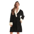 thumbnail image 1 of Just Love Solid Kimono Robes for Women (Black Sherpa, 1X), 1 of 3