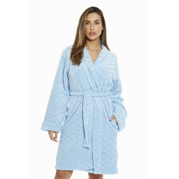 Just Love Solid Kimono Robes for Women (Light Blue, Small)