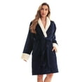 thumbnail image 1 of Just Love Solid Kimono Robes for Women (Navy Sherpa, Small), 1 of 3