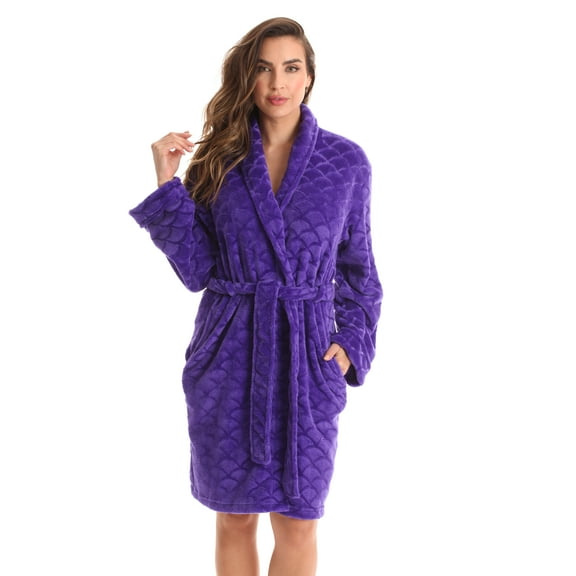 Just Love Solid Kimono Robes for Women (Purple, 3X)