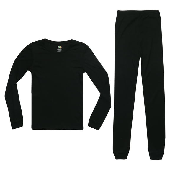 Just Love Solid Pajamas for Girls 34653-BLK-6X (6X, Solid Black)