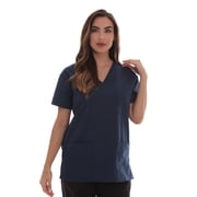 Just Love Solid Scrub Top for Women with Pockets and V-Neck - Comfortable and Professional Medical Uniform (Navy, Small)