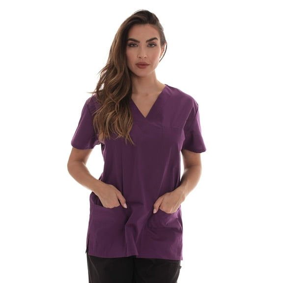 Just Love Solid Scrub Top for Women with Pockets and V-Neck - Comfortable and Professional Medical Uniform