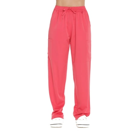 Just Love Stretch Solid Scrub Pants for Women 6825-WHT-S (Coral, Small)