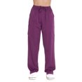 thumbnail image 1 of Just Love Stretch Solid Scrub Pants for Women 6825-WHT-S (Eggplant, Large), 1 of 3
