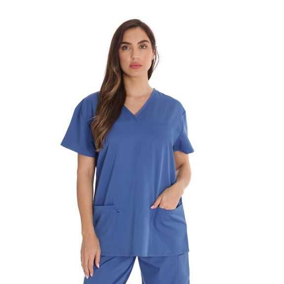 Just Love Stretch Solid Scrub Tops for Women 6827-COR-XL (Royal, X-Small)