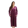 thumbnail image 1 of Just Love Stretch Velour Embroidered Zipper Lounger Robe for Women with Pockets (Wine, 2X), 1 of 4