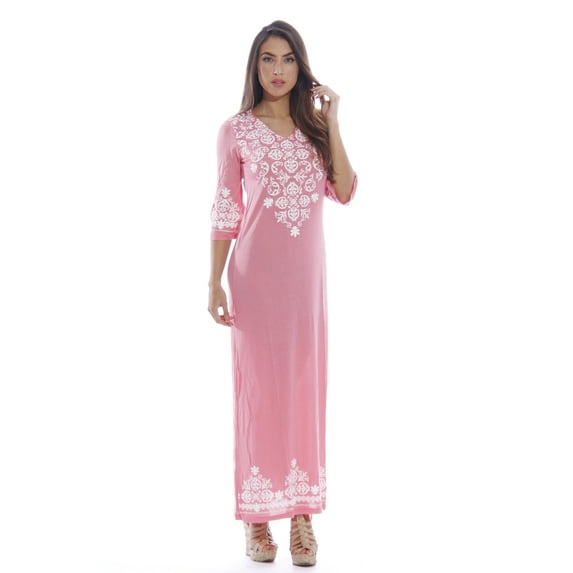 Just Love Swimsuit Cover Up / Summer Dresses / Resort Wear (Coral Maxi, Large)