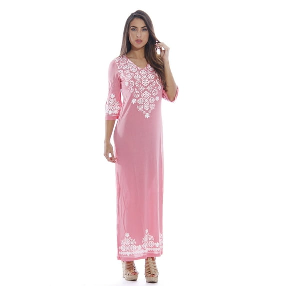 Just Love Swimsuit Cover Up / Summer Dresses / Resort Wear (Coral Maxi, Small)