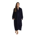 thumbnail image 1 of Just Love Textured Plush Zipper Lounger Robe for Women (Navy, Small), 1 of 3