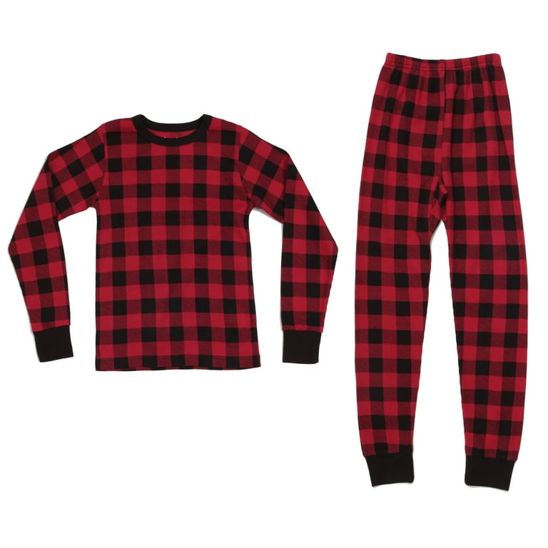 Just Love Thermal Underwear Set for Girls Red Buffalo Plaid 10 12