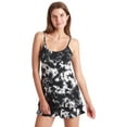 thumbnail image 1 of Just Love Tie Dye Pajama Short Set with Ruffle Detail (Tie Dye Black and White, 1X), 1 of 3
