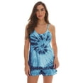 thumbnail image 1 of Just Love Tie Dye Pajama Short Set with Ruffle Detail (Tie Dye Blue Swirl, Large), 1 of 1