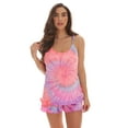 thumbnail image 1 of Just Love Tie Dye Pajama Short Set with Ruffle Detail (Tie Dye Colorful Swirl, Small), 1 of 4