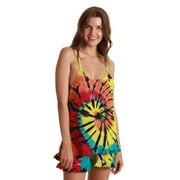 Just Love Tie Dye Pajama Short Set with Ruffle Detail (Tie Dye Multi Rainbow, X-large)