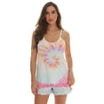 thumbnail image 1 of Just Love Tie Dye Pajama Short Set with Ruffle Detail (Tie Dye Pastel Swirl, 2X), 1 of 4
