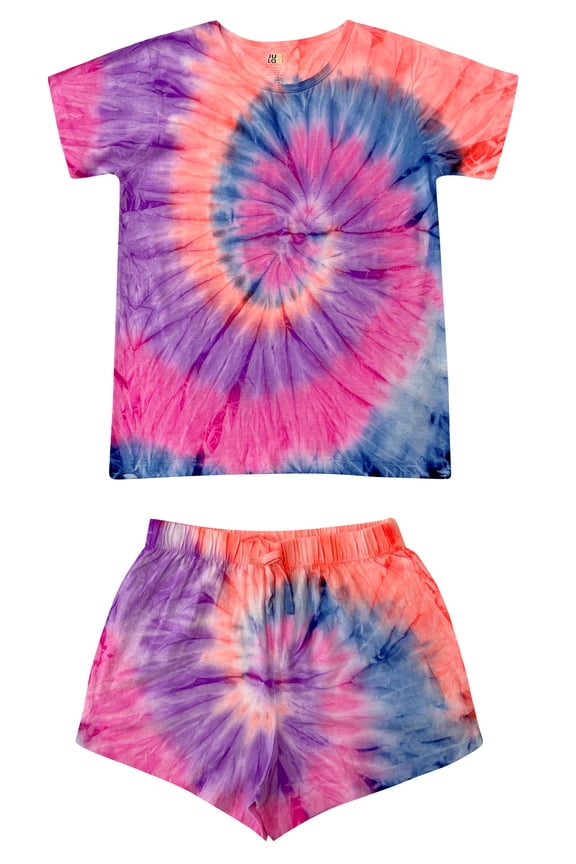 Tie Dye Short Sets for Girls (Tie Dye Colorful Swirl, 4)