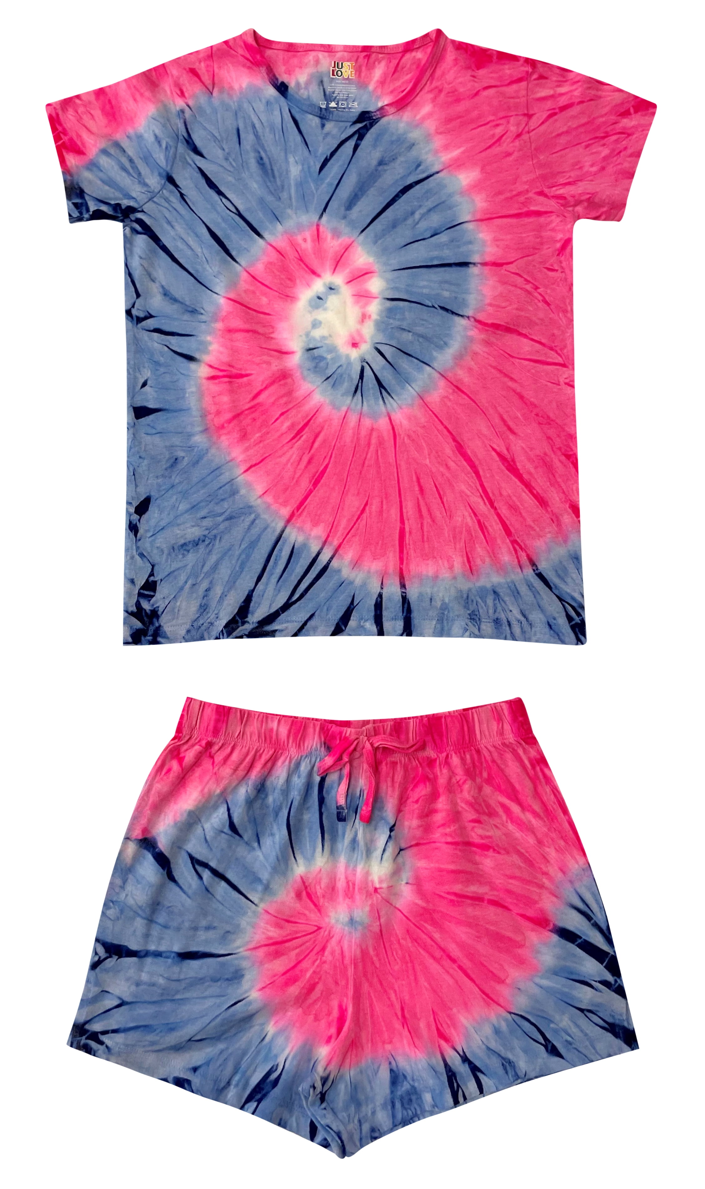 Daisy flower blue tie dye short main image 0