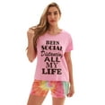 thumbnail image 1 of Just Love Tie Dye Shorts Set for Women 6859-10106-1X (Pink - Social Distance, Large), 1 of 4