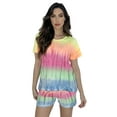 thumbnail image 1 of Just Love Tie Dye Shorts Set for Women 6859-10106-1X (Tie Dye Rainbow Short Sleeve, 3X), 1 of 3