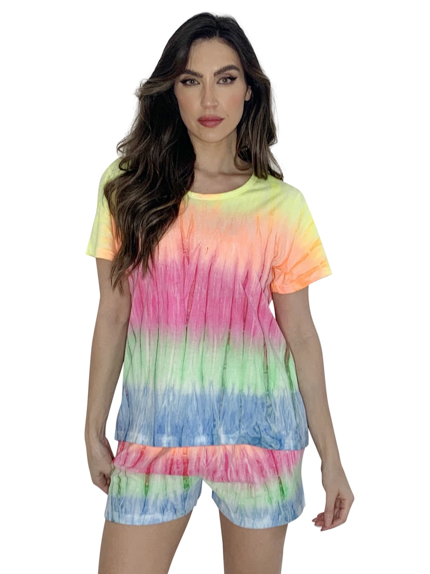 Daisy flower blue tie dye short main image 1