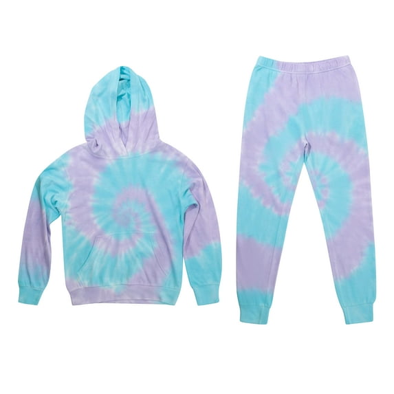 Just Love Tie Dye Sweatshirt and Jogger Pants for Girls 17622-10588-10-12 (Tie Dye Aqua Lilac White, 4)