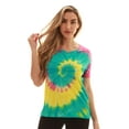 thumbnail image 1 of Just Love Tie Dye V-neck T-Shirt (Tie Dye Blue Yellow Red, Large), 1 of 3