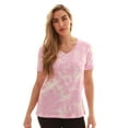 thumbnail image 1 of Just Love Tie Dye V-neck T-Shirt (Tie Dye Light Pink, Large), 1 of 3