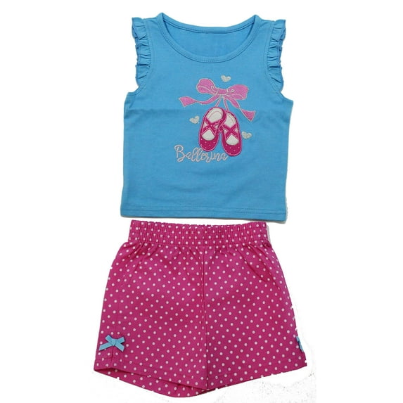 Just Love Two Piece Girls Shorts Set (Blue Ballerina, 3T)