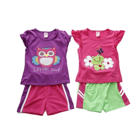 Just Love Two Piece Short Set (Pack of 2) (12 Months, Purple / Pink)