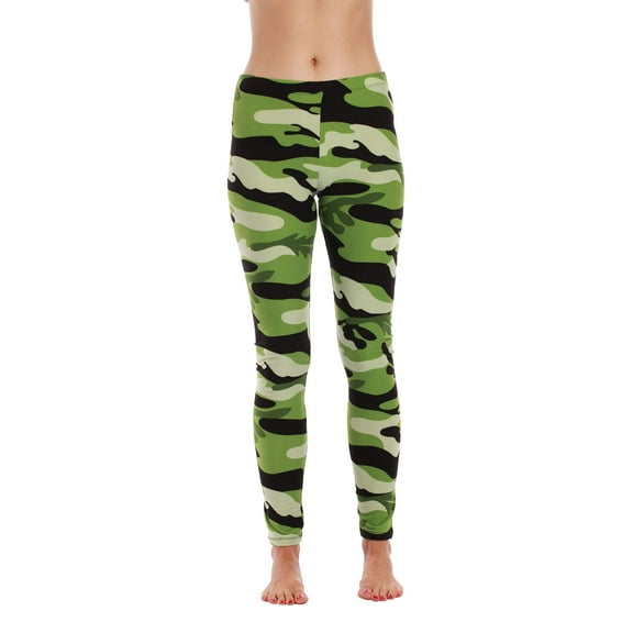 Just Love Ugly Christmas Holiday Leggings 401583-10338-2X (Green - Camouflage, 2X)