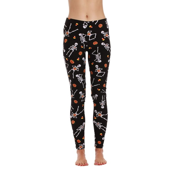 Just Love Ugly Christmas Holiday Leggings (Black - Halloween, Small)