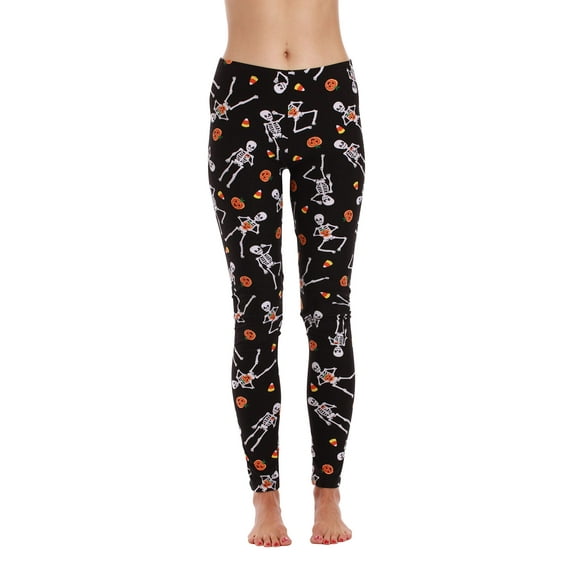 Just Love Ugly Christmas Holiday Leggings (Black - Halloween, Small)