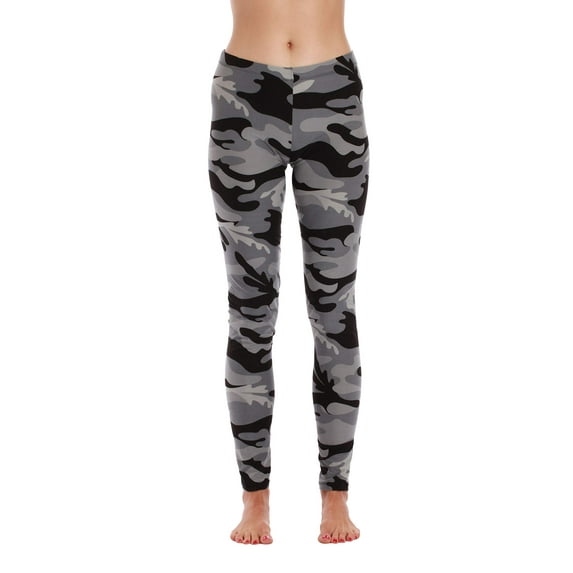 Just Love Ugly Christmas Holiday Leggings (Grey - Camouflage, 1X)