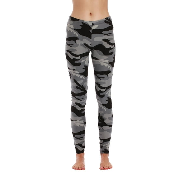 Just Love Ugly Christmas Holiday Leggings (Grey - Camouflage, 2X)