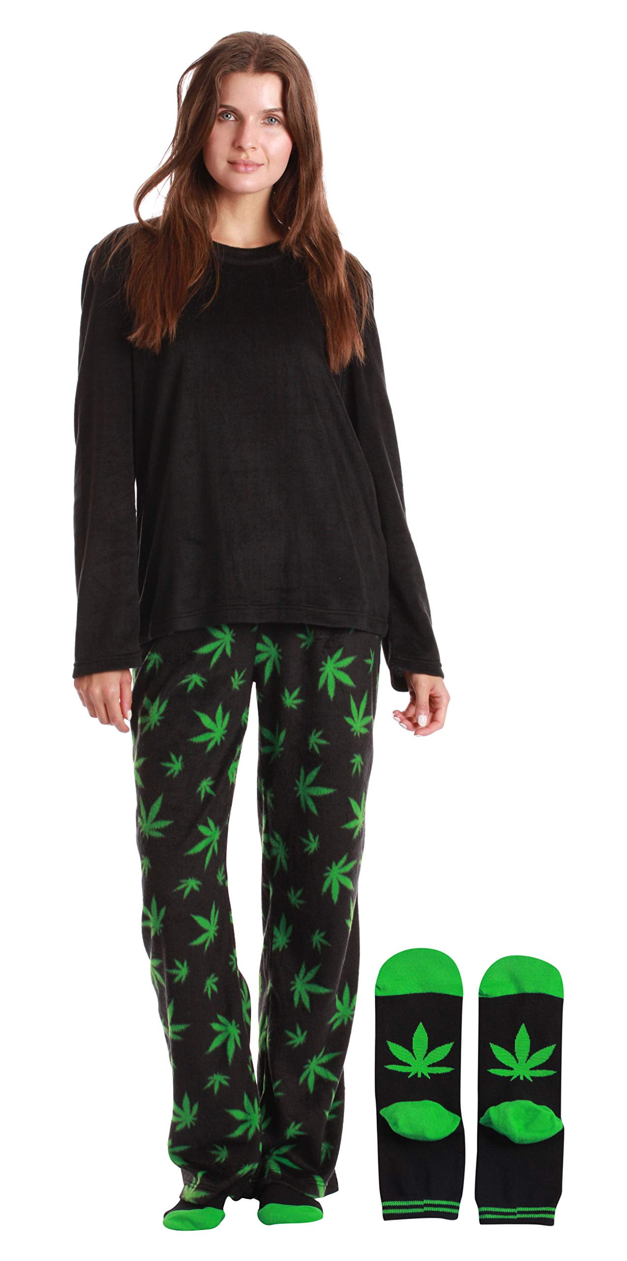 Just Love Women's Ultra-Soft Pajama Set - Minky Fleece Nightgown & Pants With Matching Socks