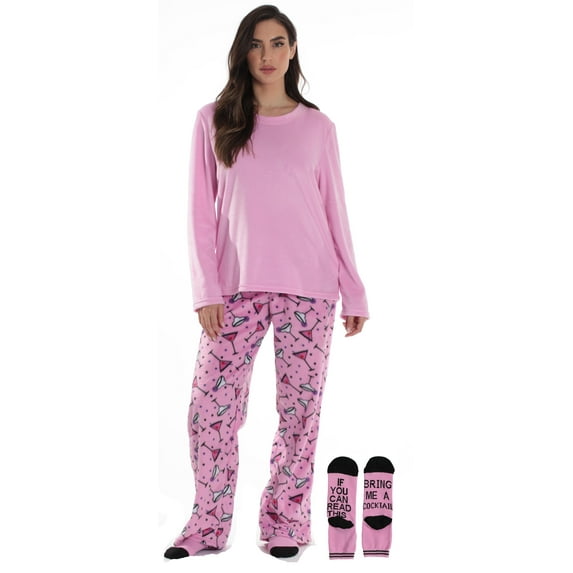 Just Love Ultra-Soft Womens Pajama Pant Set with Nightgown & Matching Socks Luxurious Sleepwear