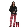 thumbnail image 1 of Just Love Ultra-Soft Women’s Pajama Pant Set - Nightgown with Matching Socks (Red - Candycane Snowman, Large), 1 of 5