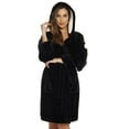 thumbnail image 1 of Just Love Velour Bath Robes w/ Sherpa Lined Hood (Black, X-Large), 1 of 4