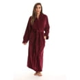 thumbnail image 1 of Just Love Velour Robe Bath Robes for Women Maxi Length (Burgundy, Large), 1 of 3