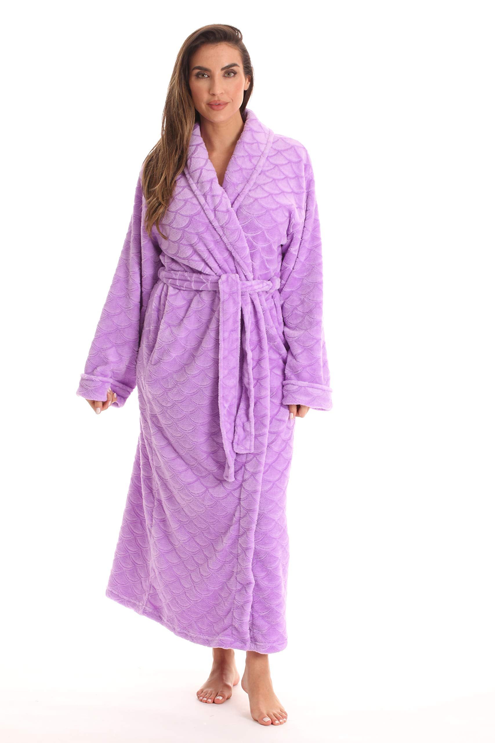 Small Bath Robe Just Love Velour Robe Bath Robes for Women Maxi Length (Lilac, Small ...