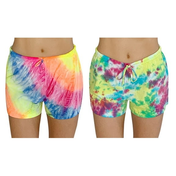 Just Love Womans Pajamas Shorts PJs Sleepwear (Pack of 2) 6861-I-XL (Tie Dye Group 4, Large)