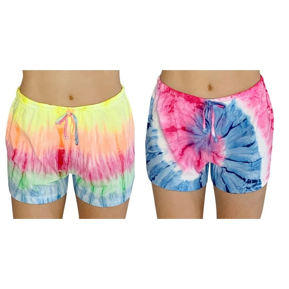 Just Love Womans Pajamas Shorts PJs Sleepwear (Pack of 2) 6861-I-XL (Tie Dye Group 6, 2X)