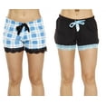 thumbnail image 1 of Just Love Womans Pajamas Shorts - PJs - Sleepwear (Pack of 2) (Black - Aqua Plaid (Pack of 2), 2X), 1 of 5