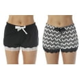 thumbnail image 1 of Just Love Women’s Pajama Shorts – Soft Cotton Lounge Sleep Shorts with Drawstring Waist (Black - Black Chevron (Pack of 2), Small), 1 of 3