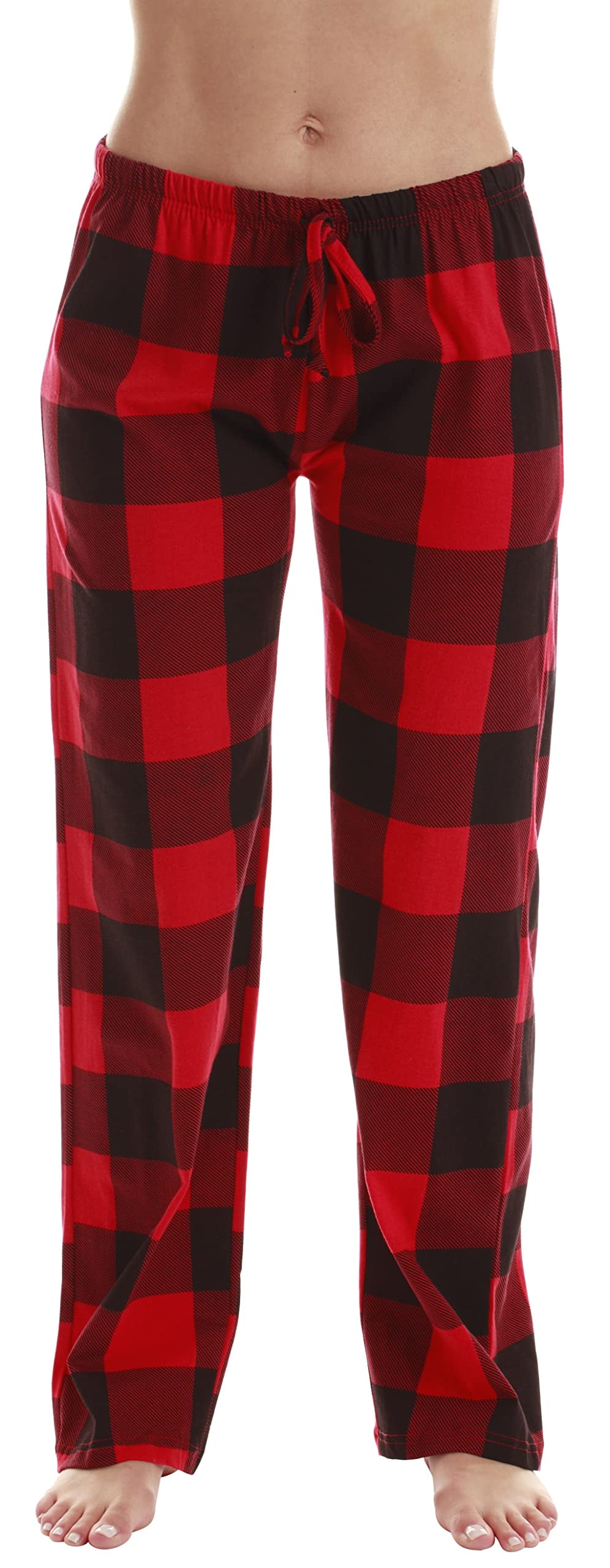 Just Love Women Buffalo Plaid Pajama Pants Sleepwear. (Red Black Buffalo  Plaid, 2X)