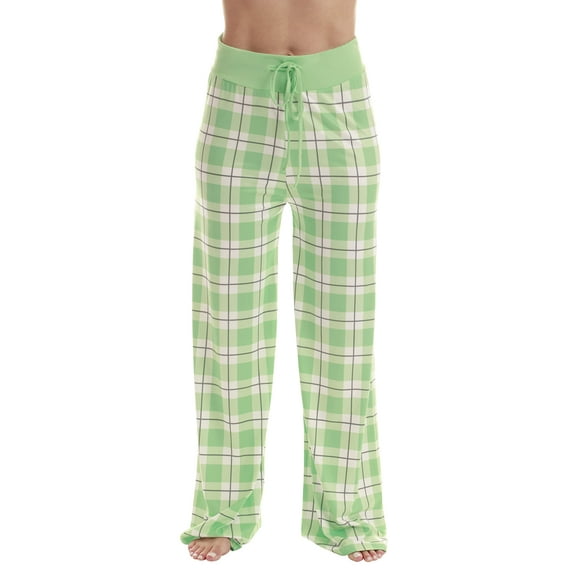 Just Love Women Buffalo Plaid Pajama Pants Sleepwear (Mint White Plaid, 1X)