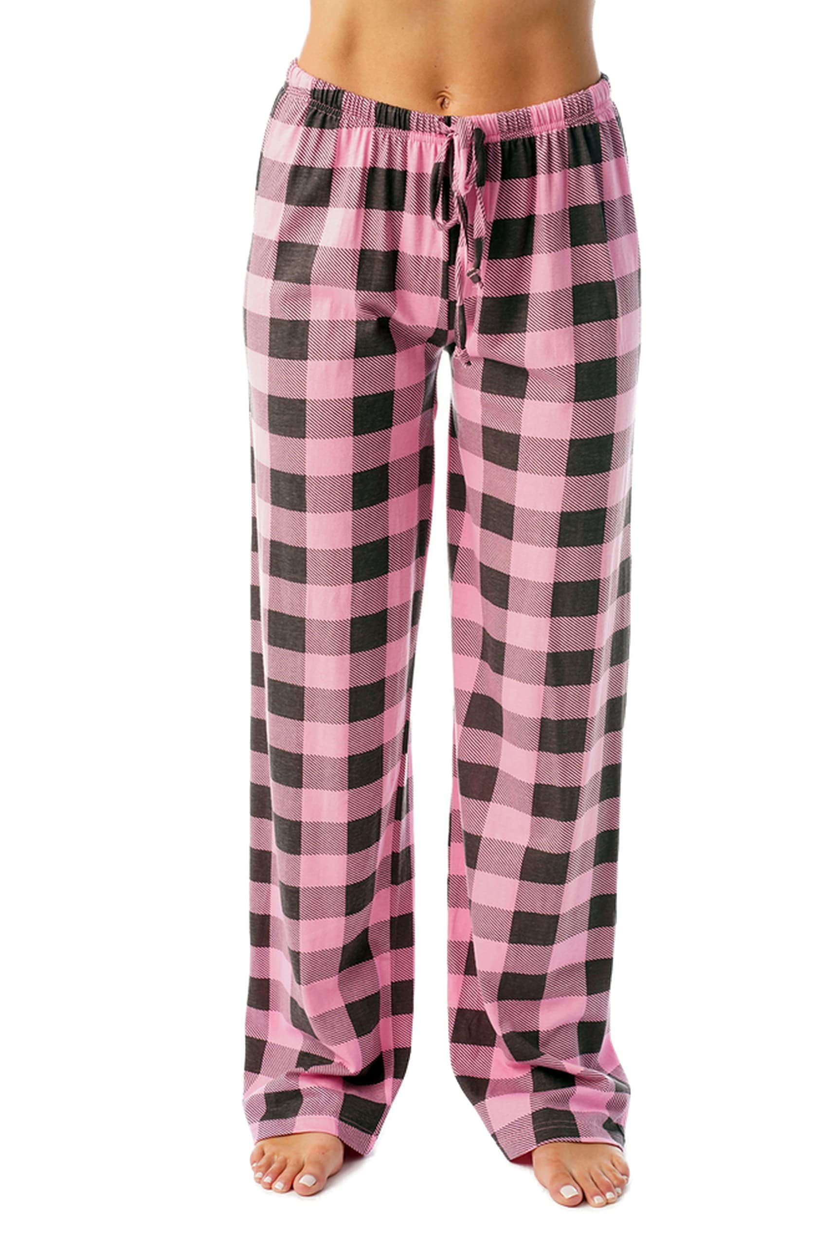 Just Love Women Buffalo Plaid Pajama Pants Sleepwear. (Pink Charcoal  Buffalo Plaid, 1X)