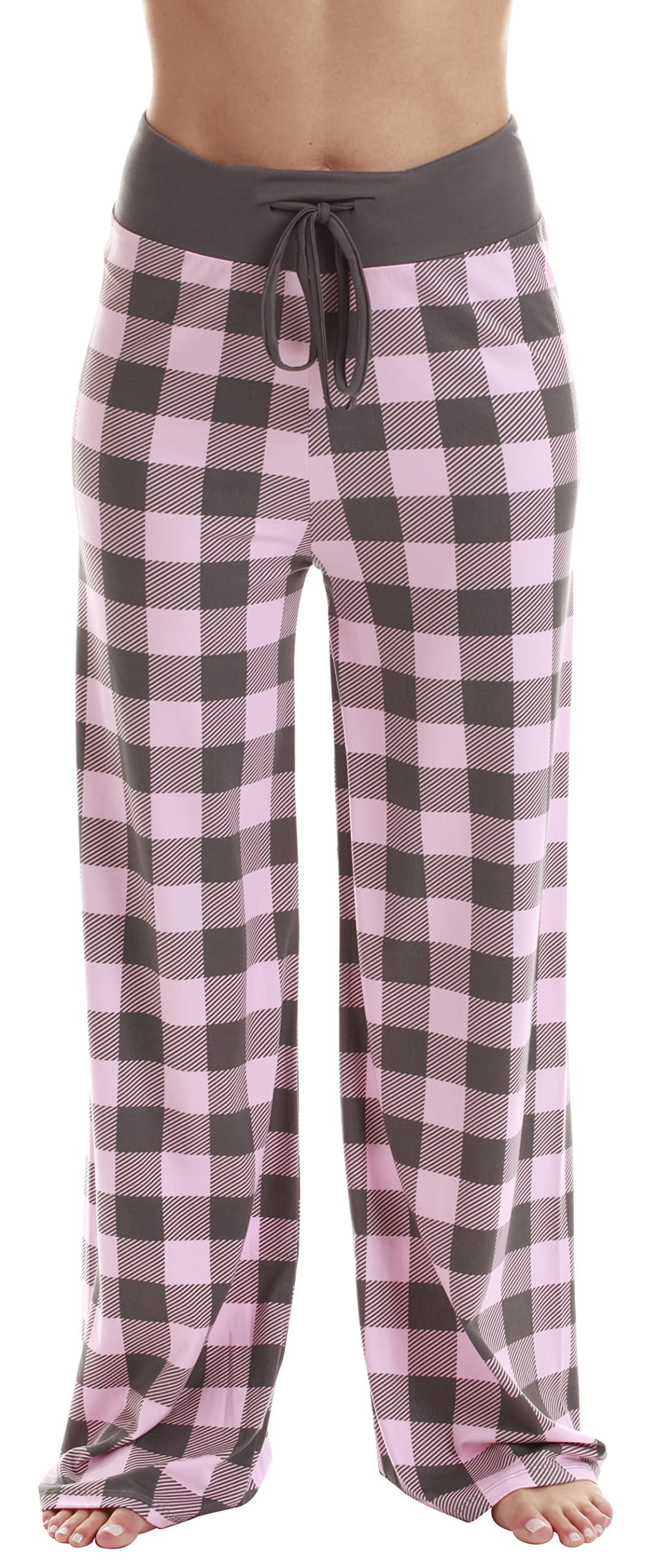 Just Love Women Buffalo Plaid Pajama Pants Sleepwear (Pink Charcoal ...