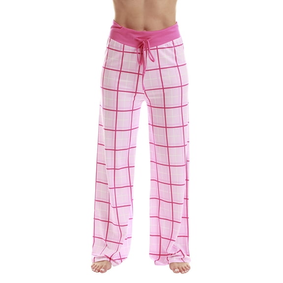 Just Love Women Buffalo Plaid Pajama Pants Sleepwear (Pink Plaid, Large)